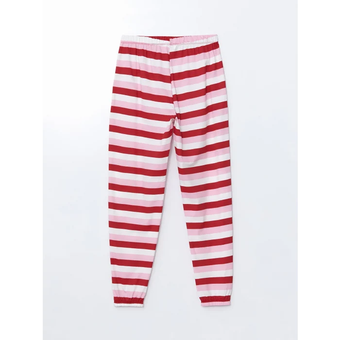 LCW DREAM KIRMIZI Bisiklet Yaka Baskılı Kadın Pijama Takımı