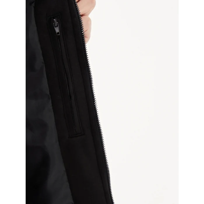 LCW Vision SİYAH Standart Kalıp Biker Yaka Erkek Mont