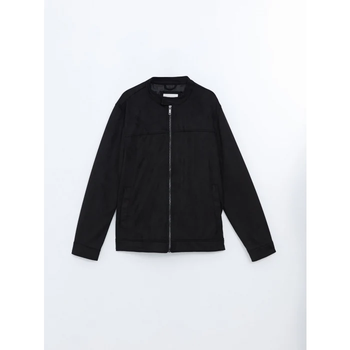 LCW Vision SİYAH Standart Kalıp Biker Yaka Erkek Mont