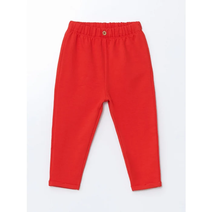 LCW baby PEMBE Bisiklet Yaka Çiçekli Kız Bebek Sweatshirt ve Tayt 2li