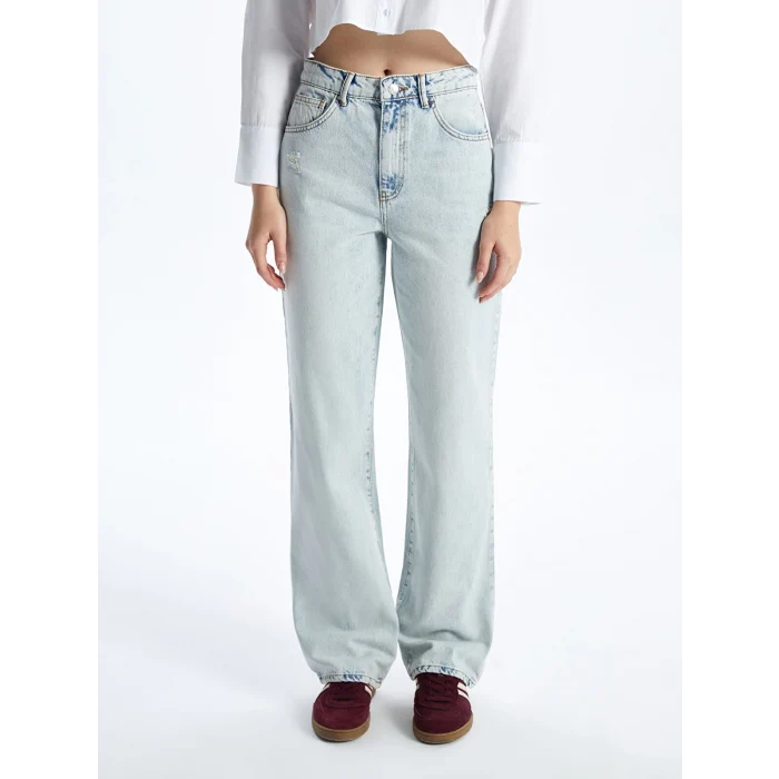 XSIDE MAVİ Straight Fit Kadın Jean Pantolon