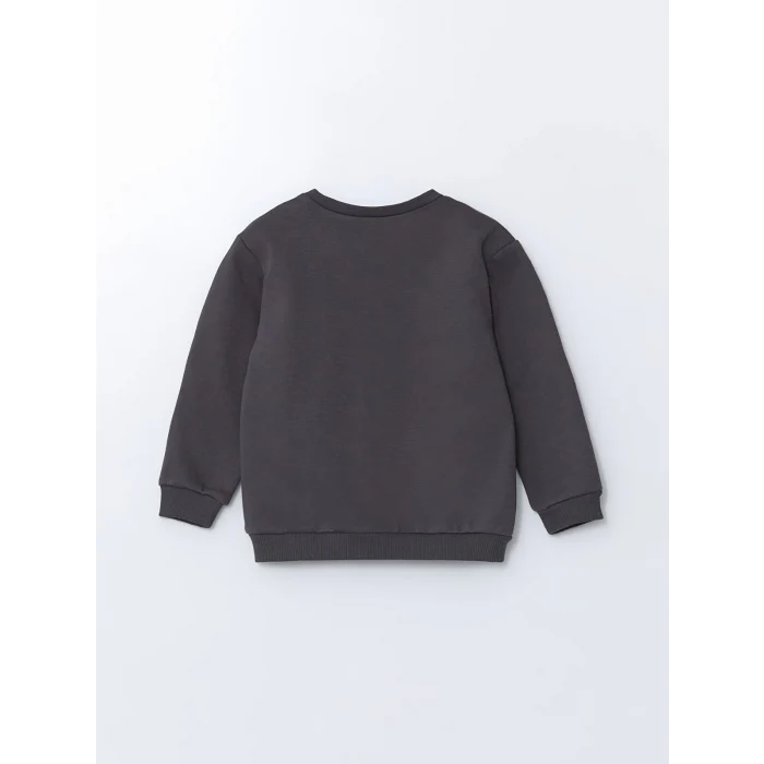 LCW Kids GRİ Bisiklet Yaka Leopar Desenli Kız Çocuk Sweatshirt ve Tayt 2li