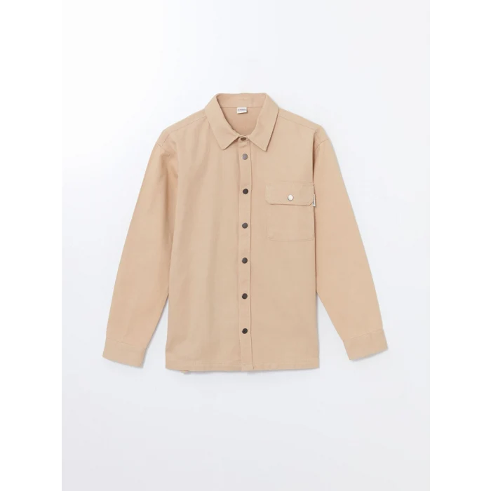 LCW Kids BEJ Uzun Kollu Erkek Çocuk Gömlek Ceket