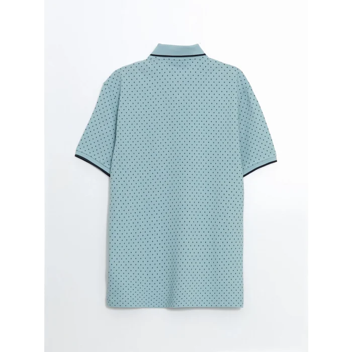 LCWAIKIKI Classic YEŞİL Polo Yaka Kısa Kollu Desenli Pike Erkek Tişört