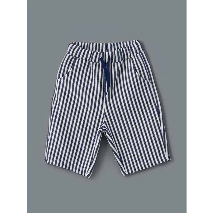 LCW Kids EKRU Bisiklet Yaka Baskılı Erkek Çocuk Tişört ve Şort 2li