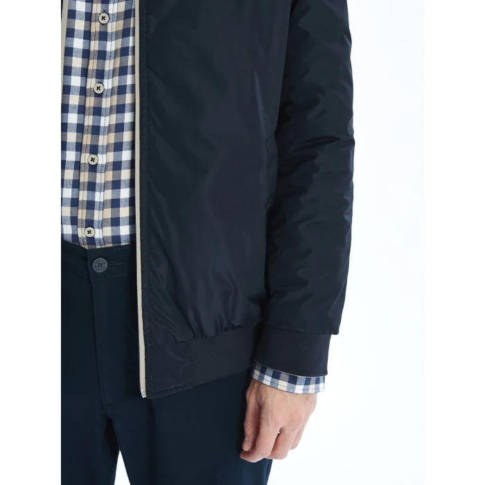 LCWAIKIKI Classic GRİ Standart Kalıp Kolej Yaka Çift Taraflı Erkek Mont