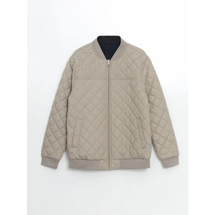 LCWAIKIKI Classic GRİ Standart Kalıp Kolej Yaka Çift Taraflı Erkek Mont