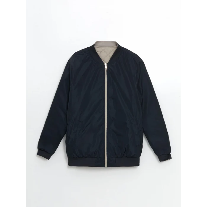 LCWAIKIKI Classic GRİ Standart Kalıp Kolej Yaka Çift Taraflı Erkek Mont