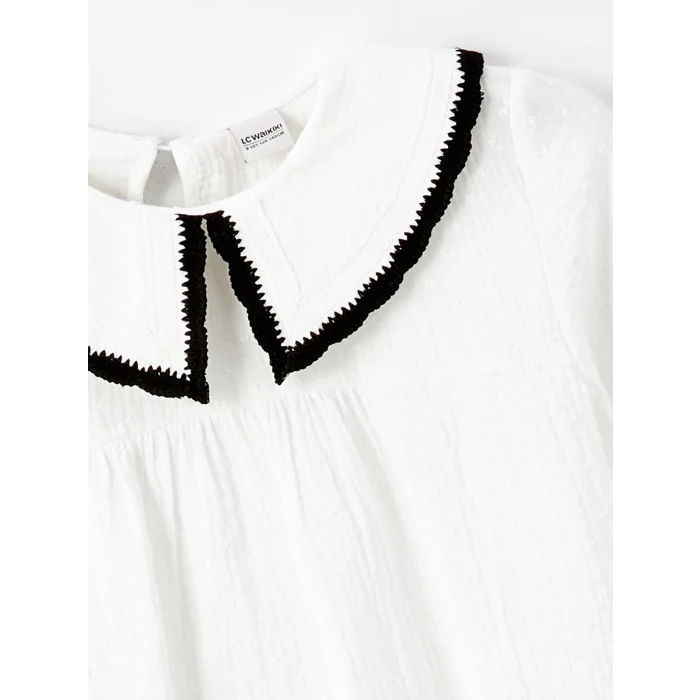 LCW Kids EKRU Bebe Yaka Kız Çocuk Bluz