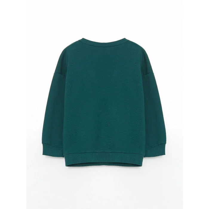 LCW Kids YEŞİL Bisiklet Yaka Baskılı Erkek Çocuk Sweatshirt ve Eşofman Alt 2li