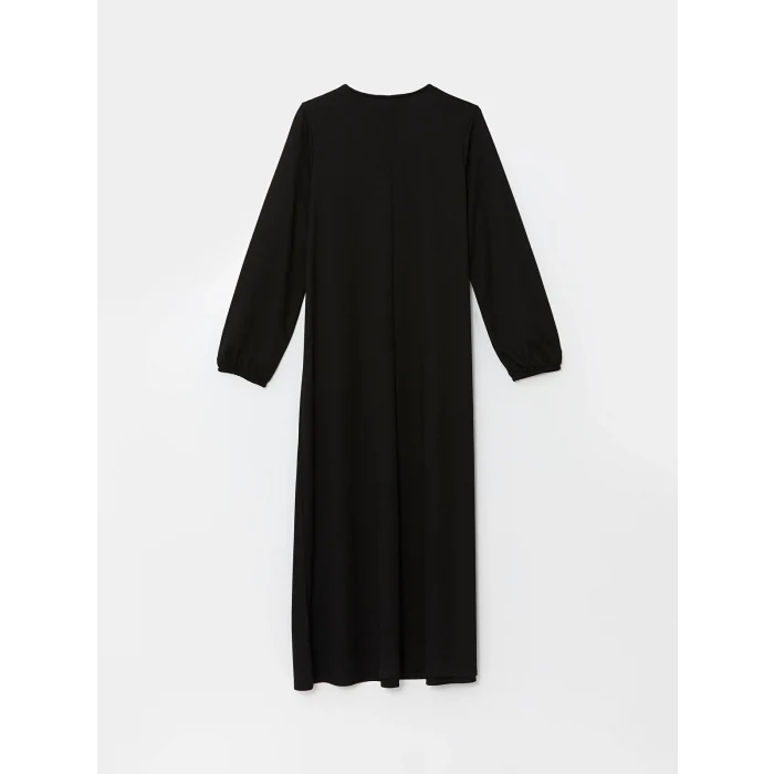 LCW Grace SİYAH Bisiklet Yaka Parlak Taşlı Kadın Elbise