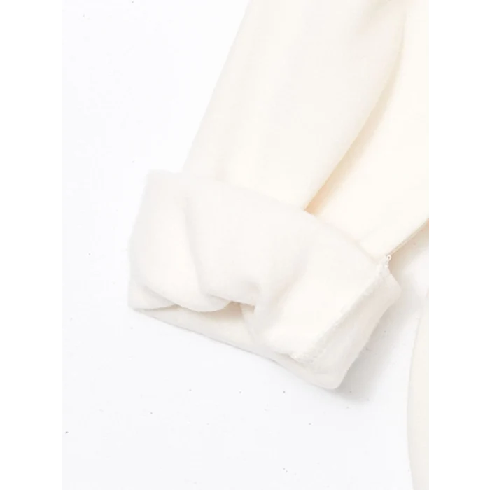 LCW Kids EKRU Baskılı Kız Çocuk Sweatshirt ve Tayt Pantolon 2li