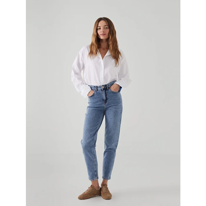 LCW Jeans İNDİGO Mom Fit Kadın Jean Pantolon