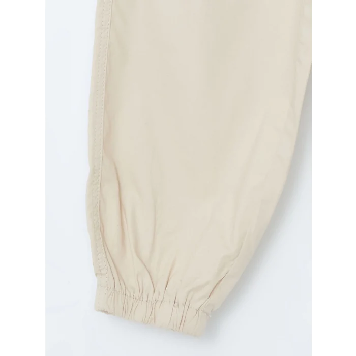 LCW Kids BEJ Beli Lastikli Kız Çocuk Kargo Jogger Pantolon