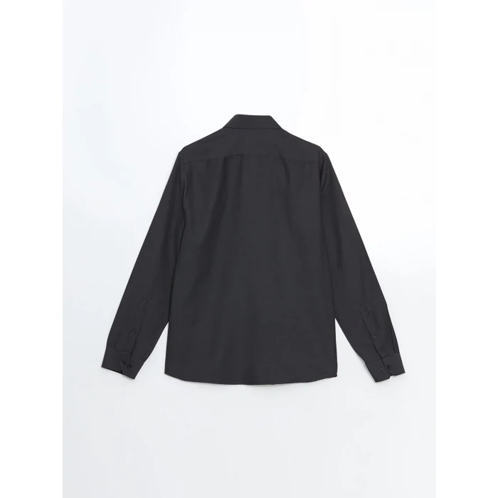 LCWAIKIKI Formal ANTRASİT Slim Fit Uzun Kollu Armürlü Erkek Gömlek