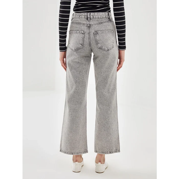 LCW Jeans GRİ Wideleg Kadın Jean Pantolon