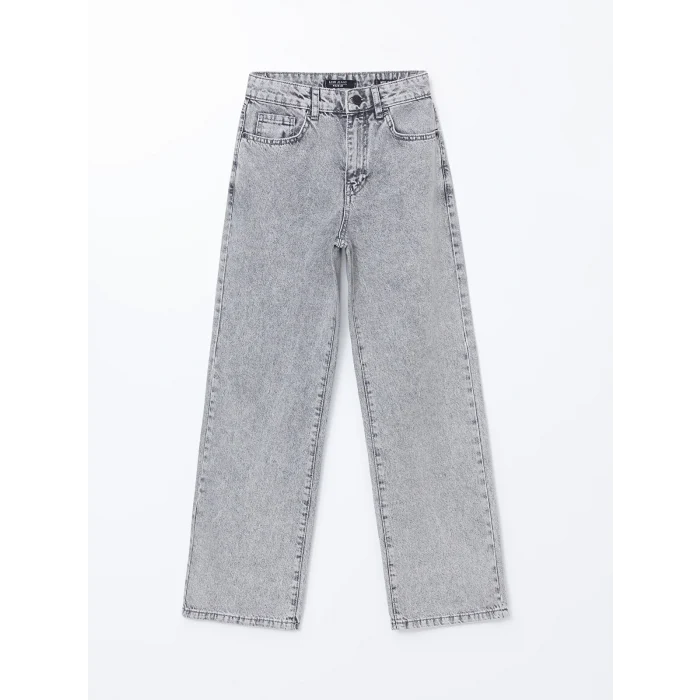 LCW Jeans GRİ Wideleg Kadın Jean Pantolon