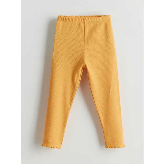 LCW baby EKRU Bisiklet Yaka Çiçekli Kız Bebek Bluz ve Tayt 2li