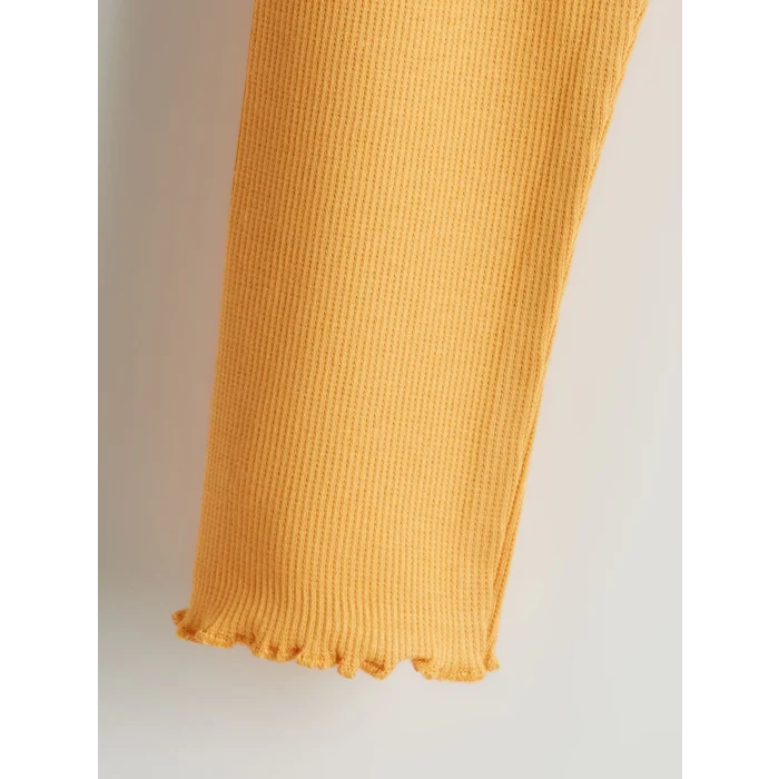 LCW baby EKRU Bisiklet Yaka Çiçekli Kız Bebek Bluz ve Tayt 2li