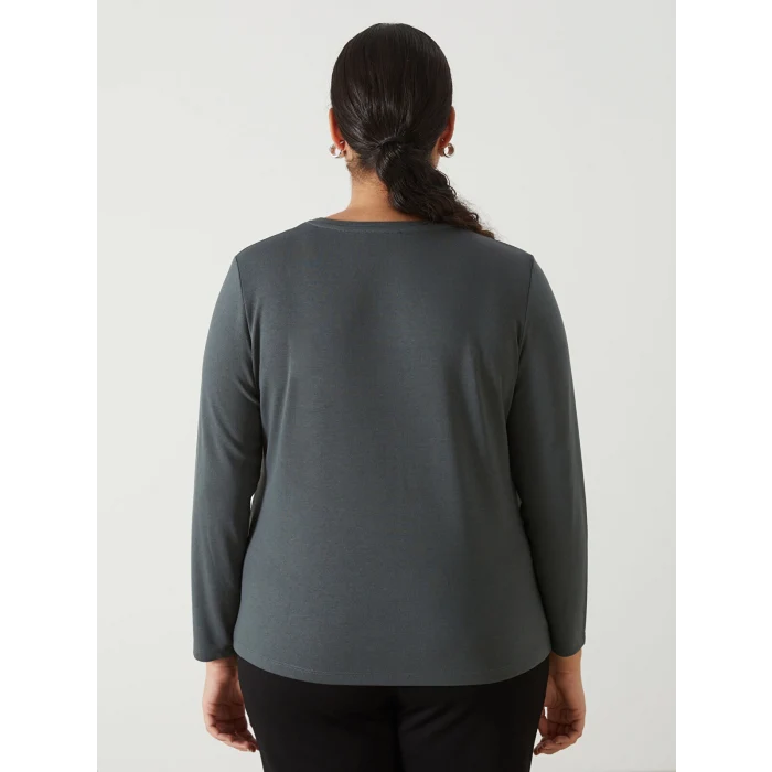 LCW Grace YEŞİL Bisiklet Yaka Desenli Kadın Bluz