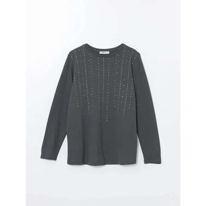 LCW Grace YEŞİL Bisiklet Yaka Desenli Kadın Bluz