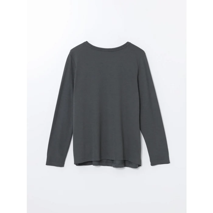 LCW Grace YEŞİL Bisiklet Yaka Desenli Kadın Bluz