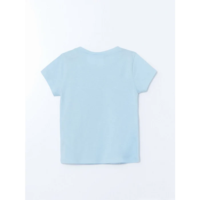 LCW baby MAVİ Bisiklet Yaka Mickey Mouse Baskılı Erkek Bebek Şortlu Pijama Takımı