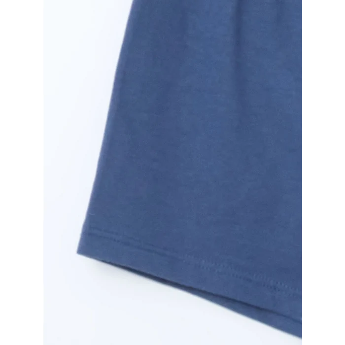 LCW baby MAVİ Bisiklet Yaka Mickey Mouse Baskılı Erkek Bebek Şortlu Pijama Takımı