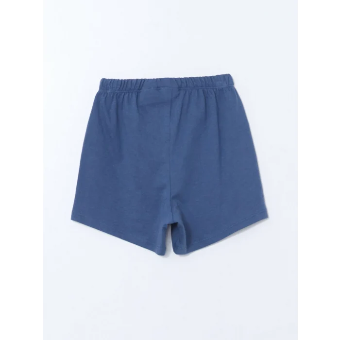 LCW baby MAVİ Bisiklet Yaka Mickey Mouse Baskılı Erkek Bebek Şortlu Pijama Takımı