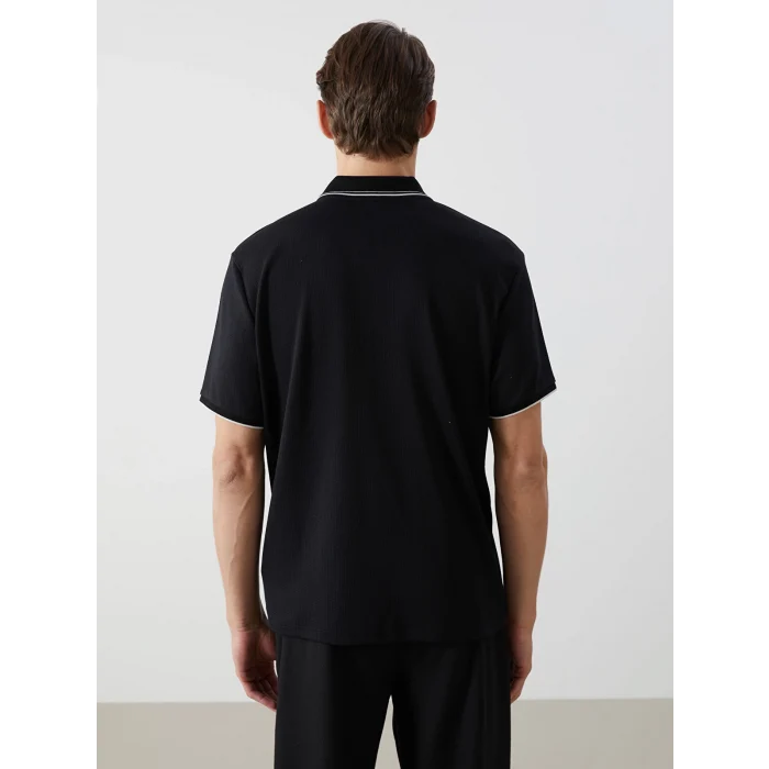 LCW Vision SİYAH Polo Yaka Kısa Kollu Erkek Tişört