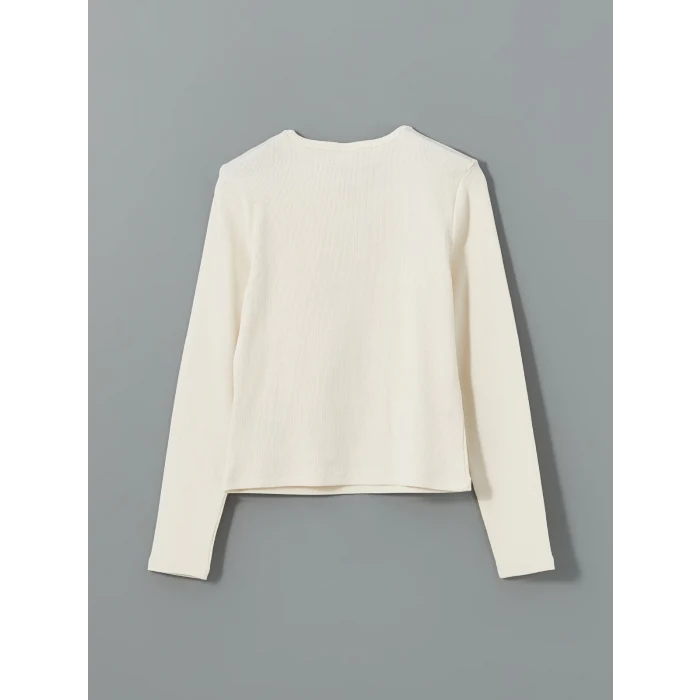 LCW Kids EKRU Bisiklet Yaka Kız Çocuk Tişört ve Şort Etek