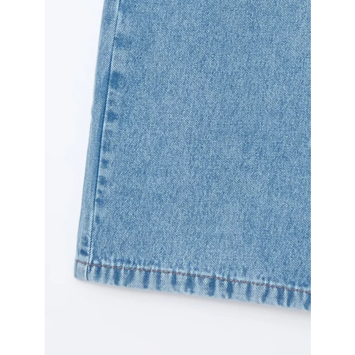 LCW Kids MAVİ Beli Ayarlanabilir Lastikli Kız Çocuk Jean Pantolon