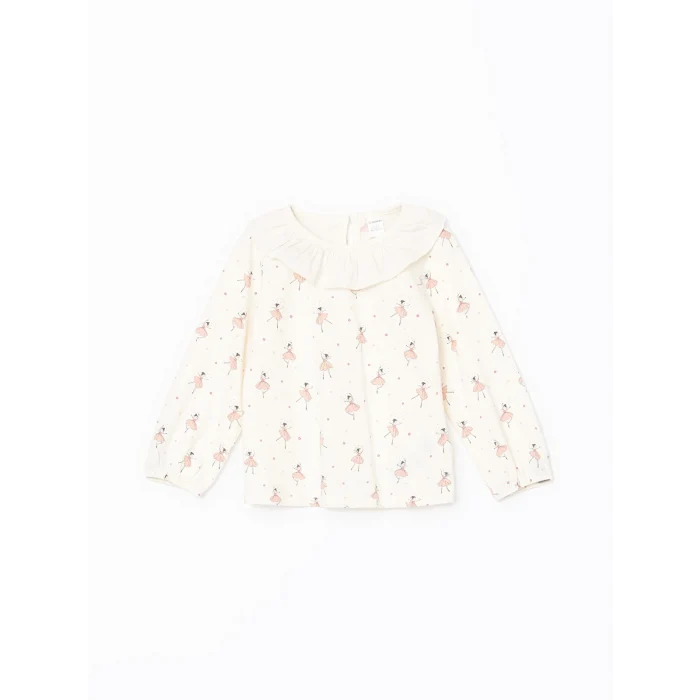 LCW Kids EKRU Fırfırlı Kız Bebek Tişört ve Tayt 2li