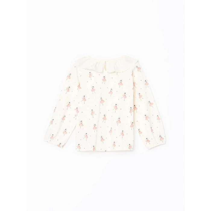 LCW Kids EKRU Fırfırlı Kız Bebek Tişört ve Tayt 2li