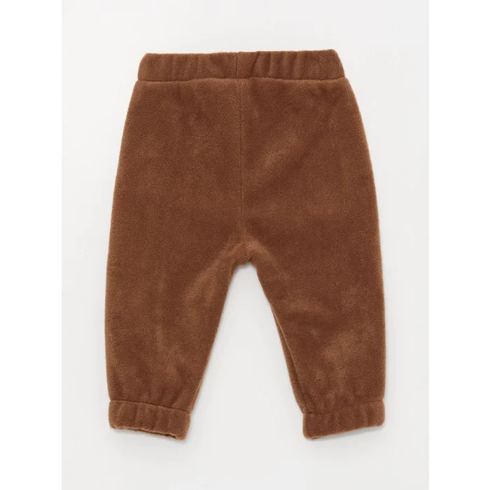 LCW baby BEJ Kapüşonlu Desenli Polar Erkek Bebek Fermuarlı Sweatshirt ve Eşofman Altı 2li Takım