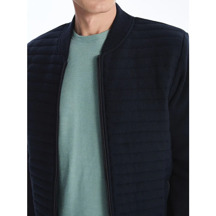 LCWAIKIKI Classic LACİVERT Standart Kalıp Kolej Yaka Erkek Triko Mont