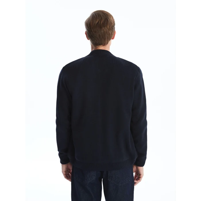 LCWAIKIKI Classic LACİVERT Standart Kalıp Kolej Yaka Erkek Triko Mont