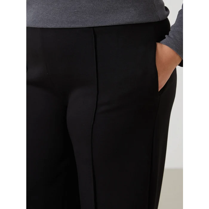 LCWAIKIKI Classic SİYAH Beli Lastikli Düz Geniş Paça Kadın Eşofman Altı