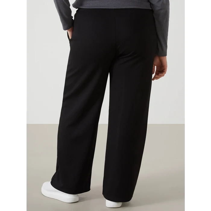 LCWAIKIKI Classic SİYAH Beli Lastikli Düz Geniş Paça Kadın Eşofman Altı