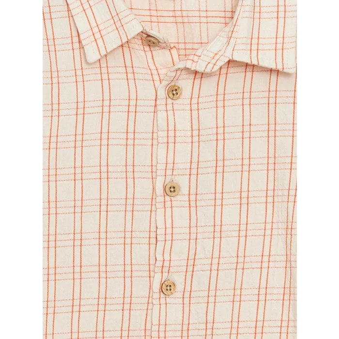 LCW Kids EKRU Gabardin Çizgili Erkek Çocuk Gömlek