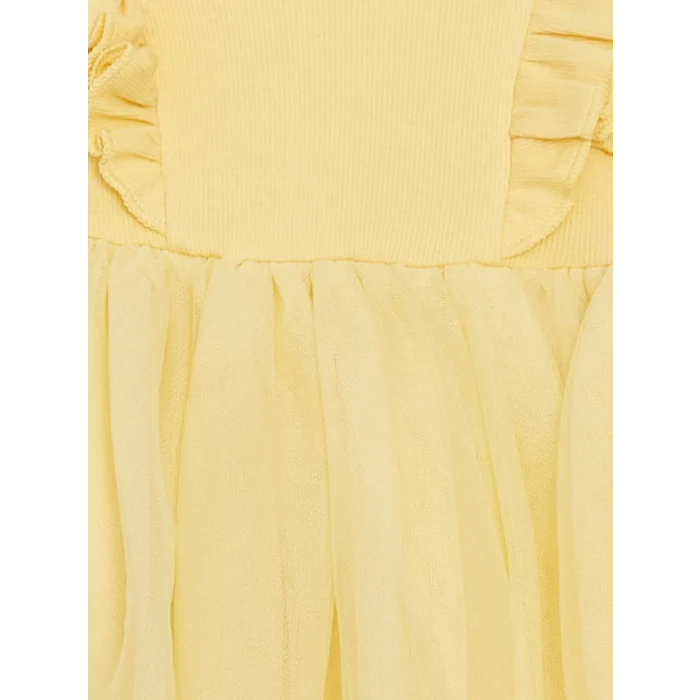 LCW baby SARI Basic Dantel Tüllü Kız Bebek Elbise