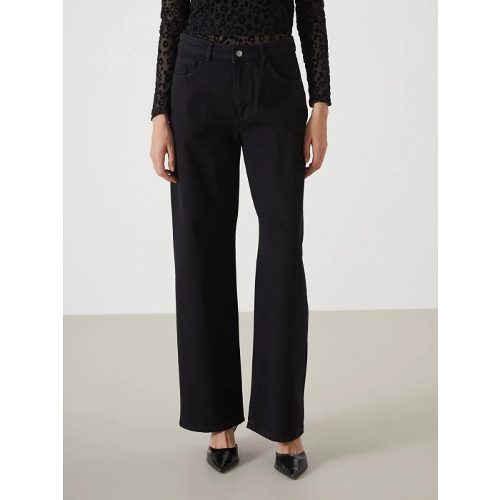 LCW Jeans SİYAH Baggy Fit Kadın Jean Pantolon