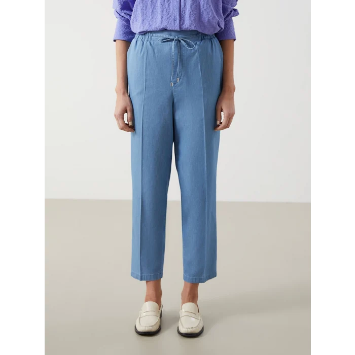 LCWAIKIKI Classic İNDİGO Beli Lastikli Carrot Fit Kadın Jean Pantolon