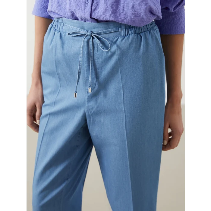 LCWAIKIKI Classic İNDİGO Beli Lastikli Carrot Fit Kadın Jean Pantolon