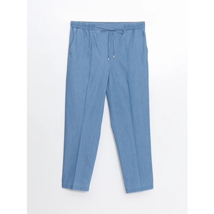 LCWAIKIKI Classic İNDİGO Beli Lastikli Carrot Fit Kadın Jean Pantolon