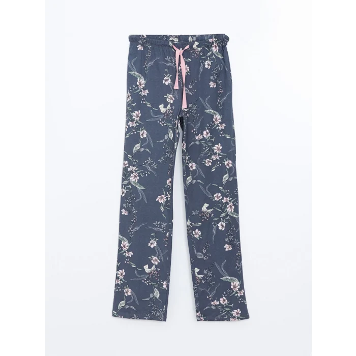 LCW DREAM ANTRASİT Gömlek Yaka Çiçekli Kadın Pijama Takım