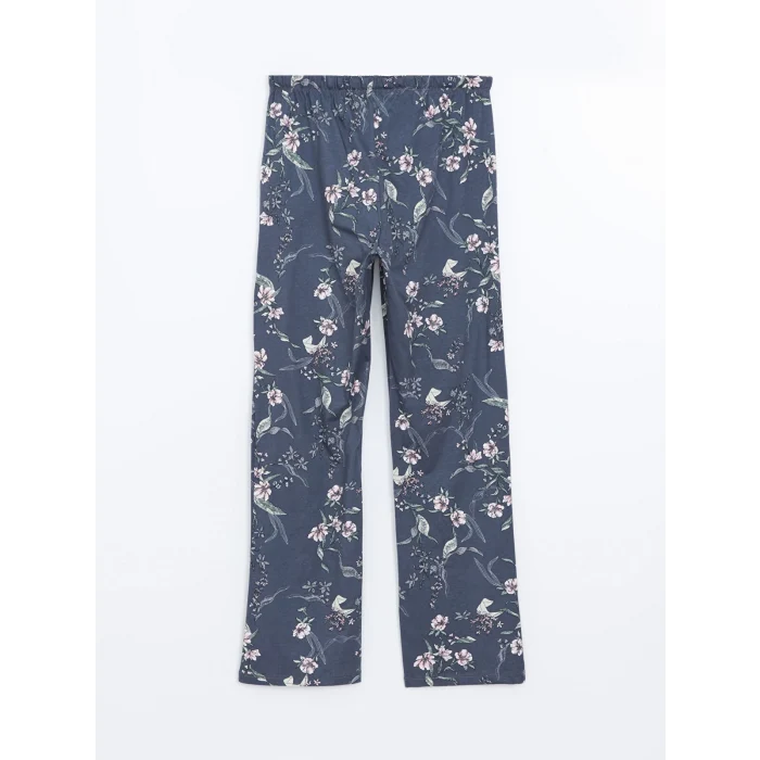 LCW DREAM ANTRASİT Gömlek Yaka Çiçekli Kadın Pijama Takım