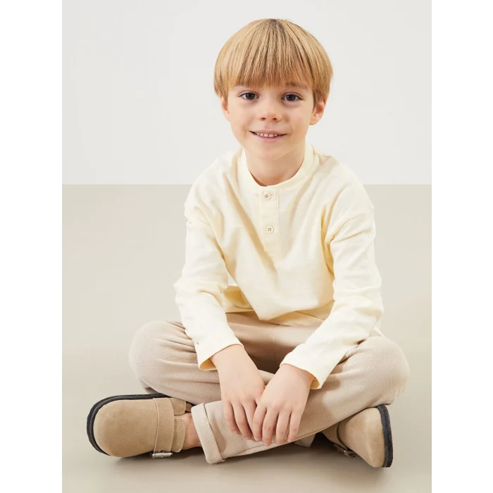 LCW Kids BEJ Bisiklet Yaka Erkek Çocuk Tişört ve Pantolon 2li