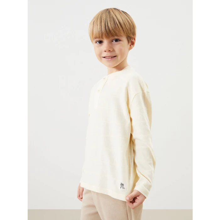 LCW Kids BEJ Bisiklet Yaka Erkek Çocuk Tişört ve Pantolon 2li