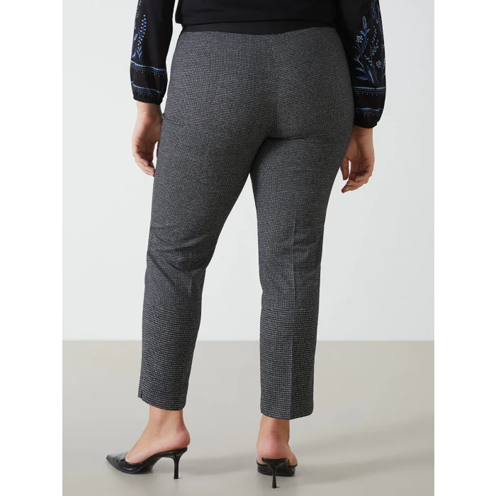 LCW Grace ANTRASİT Beli Lastikli Kazayağı Desenli Kadın Pantolon